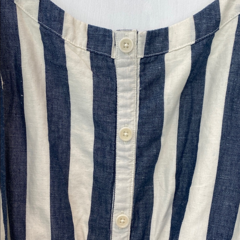 Pact cotton Navy and White Stripe Button-Front Dress - Picture 4 of 10